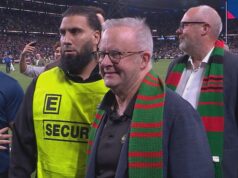 Os fãs da NRL criticam Anthony Albanese por uma jogada ’embaraçosa’ depois que o jogador do Rabbitohs, Alex Johnston, fez história