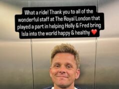 Jeff Brazier revelou que ele e seu filho Bobby passaram duas noites em uma van para ficar perto do hospital para o nascimento da filhinha de seu filho mais novo, Freddie.