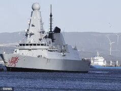 Mais de três semanas depois de atingir uma base da RAF… o navio de guerra britânico HMS Dragon finalmente participará da defesa de Chipre