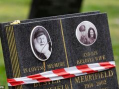 O túmulo da estrela do tio Albert, Buster Merrifield, foi vandalizado apenas para a fúria de tolos e fãs de cavalos – arrecadação de fundos para substituir a lápide rachada