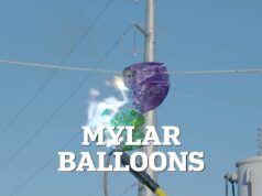 Milhares de pessoas ficaram sem energia depois que um balão de alumínio flutuou para longe de uma festa e atingiu linhas de energia