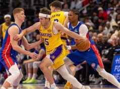 A sequência de vitórias do Lakers foi interrompida em uma derrota de alto esforço para o Pistons