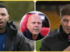 Steven Gerrard e Jermaine Pennant fazem o mesmo apelo a Arne Slott