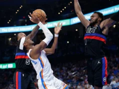 O Thunder respondeu com faltas ofensivas que apagaram a vitória do SGA sobre o Pistons