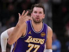 Luka Doncic marca 43 pontos na vitória do Lakers sobre o Pacers por 137-130 com chute de Kaitlyn Clark
