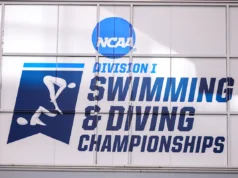Virginia começou bem, vencendo dois dos três eventos na primeira noite do Campeonato Feminino de Natação da NCAA