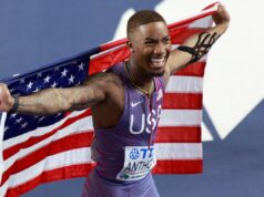 O campeão nacional dos EUA, Jordan Anthony, conquista o título mundial dos 60m indoor, enquanto Jeremiah Azu, da Grã-Bretanha, perde uma medalha