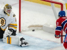 O 40º vencedor do jogo de Caulfield na temporada vence os Canadiens por 3 a 2 na prorrogação