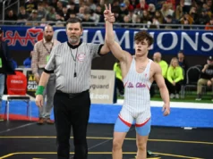 Christian Haslem, da St. Clair Wrestling, repetiu-se como campeão estadual MHSAA D2