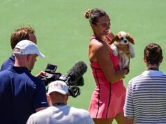 Aryna Sabalenka, cachorrinha viral Ash compartilha celebração especial de Indian Wells