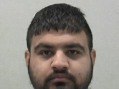 Um motorista de táxi que deixou um avô ferido gravemente após dirigir deliberadamente contra uma família depois que alguém jogou um pirulito em seu carro foi preso por nove anos.