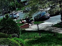 Uma briga na vizinhança eclodiu depois que um proprietário esfaqueou três homens que deixaram seu cachorro fazer xixi em seu gramado.