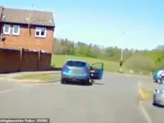 O speeder de peito nu se jogou do carro a 80 km/h antes de tentar fugir da polícia a pé