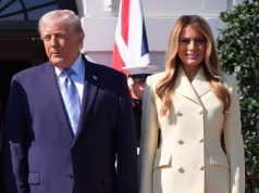Melania Trump surpreende em um terninho amarelo ao se juntar ao marido Donald para dar as boas-vindas ao rei Charles e à rainha Camilla em visita de estado