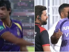 Drama de ‘obstrução em campo’: o técnico do KKR, Abhishek Nair, confronta o quarto árbitro após a demissão de Angrish Raghuvanshi – ASSISTA
