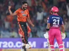 IPL: Os estreantes Praful Hing e Shakib Hussain combinam-se para 8 postigos enquanto SRH vence RR por 57 corridas