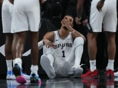 Victor Wembanyama saiu para ser examinado por ferimentos depois de enfrentar o tribunal