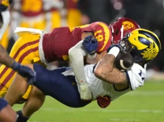 O último draft simulado da NFL de sete rodadas da USC de Micah Huff para 2026