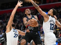 Pistons se afastam para vitória por 113-108 sobre Timberwolves; Cade Cunningham e Anthony Edwards lesionados
