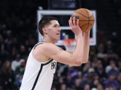Quantas cestas de três pontos o novato do Nets, Egor Demin, fez nesta temporada?