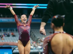 Faith Torrez ganhou o título de ginástica geral da NCAA, apesar de uma lesão que a impediu de competir na maior parte do ano