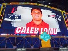 Twitter reage à negociação dos Patriots com o draft do OT Caleb Lomu