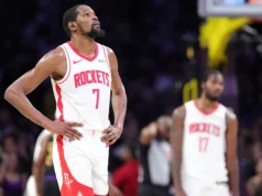 Kevin Durant é questionável para o jogo 3 do Rockets-Lakers devido a uma nova lesão no tornozelo