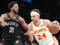 Os Nets perderam jogos consecutivos depois de perder por 141-107 para os Hawks
