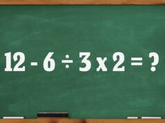 Coçando a cabeça, soma matemática da escola primária dividindo as pessoas… você consegue se lembrar da regra de ouro para obter a resposta correta