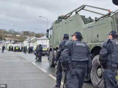 Os esquadrões de choque estão de prontidão em meio a ameaças de um bloqueio iminente à refinaria de petróleo Whitegate, em Cork – e a polícia recebeu ordens de reagir de forma mais agressiva aos manifestantes do que o fechamento ilegal do mês passado.