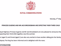 Prova que Eugenie ainda está na fazenda: Palácio e ‘encantado’ Rei Charles anuncia que a princesa está grávida… e faz parte do rebanho real, apesar da fúria de Andrew e Fergie