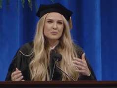 Erica Kirk relembra sua lua de mel com Charlie em um emocionante discurso de formatura, um dia após seu aniversário de casamento