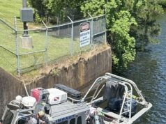 Bomba subaquática descoberta na base da barragem que sustenta o abastecimento de água potável de toda a cidade… desencadeando uma resposta federal massiva
