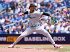 Marlins SP Yuri Perez deixou a largada contra os Blue Jays após sofrer uma lesão no meio do inning