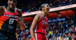 A noite de 45 pontos de A’ja Wilson impulsionou os Ases sobre os Suns