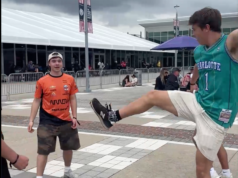 Na Indy 500 de 2026, os adolescentes da pista competem com Hacky Sack.