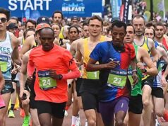 O campeão da Maratona de Belfast venceu a corrida por menos de um segundo
