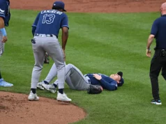 O arremessador do Rays, Griffin Jax, teve um dia depois de ser atingido nas costas por um navio a 107 mph