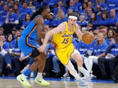 Austin Reaves continua a encerrar o OKC Thunder na vitória do jogo 1 sobre o Lakers