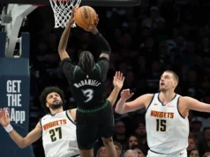 Jaden McDaniels liderou os Timberwolves em ambos os lados da quadra em um argumento decisivo de 110-98 para eliminar o Nuggets em 6.