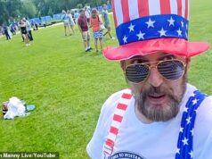 Fã de Maga vestido como Tio Sam é preso por se masturbar na feira estadual de Donald Trump – cruelmente ridicularizado online como um evento ‘patético’