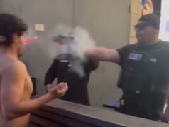 Momento chocante: segurança de bar esportivo é preso por disparar arma Taser à queima-roupa na cabeça do cliente