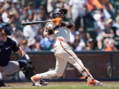 A pontuação de Drew Gilbert na final da série Giants-Braves