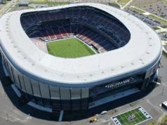 A construção do Highmark Stadium, de US$ 2,1 bilhões, em Nova York, foi concluída
