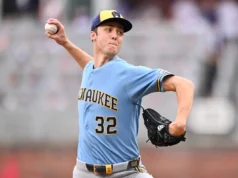 O ás dos Brewers, Jacob Misiorowski, atingiu 105,5 mph, empatando no terceiro arremesso mais difícil já rastreado.