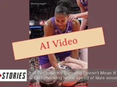 Verificação de fatos: foto falsa mostra Alyssa Thomas sorrindo ao cometer uma falta em Caitlin Clarke em um jogo da WNBA
