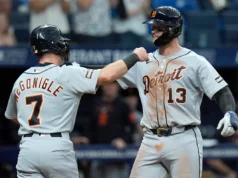 Os Tigers acertaram 5 home runs para impedir a derrapagem atrás de Dingler, Carpenter e Green e os Rays mantiveram 10-9.
