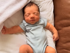 A estrela do gladiador Steele compartilhou uma linda foto de seu novo bebê Otis e revelou que ‘homenageou’ seu falecido filho Leo com o nome do meio de seu recém-nascido