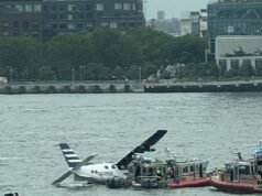 O pequeno avião que transportava seis passageiros de Hampton caiu no East River, na cidade de Nova York