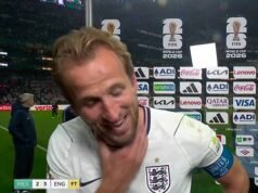 Liam Gallagher zomba da perda de voz de Harry Kane em entrevista pós-jogo depois de cantar Wonderwall com torcedores ingleses após a vitória na Copa do Mundo